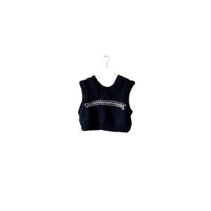 Hand knitted crop top vest